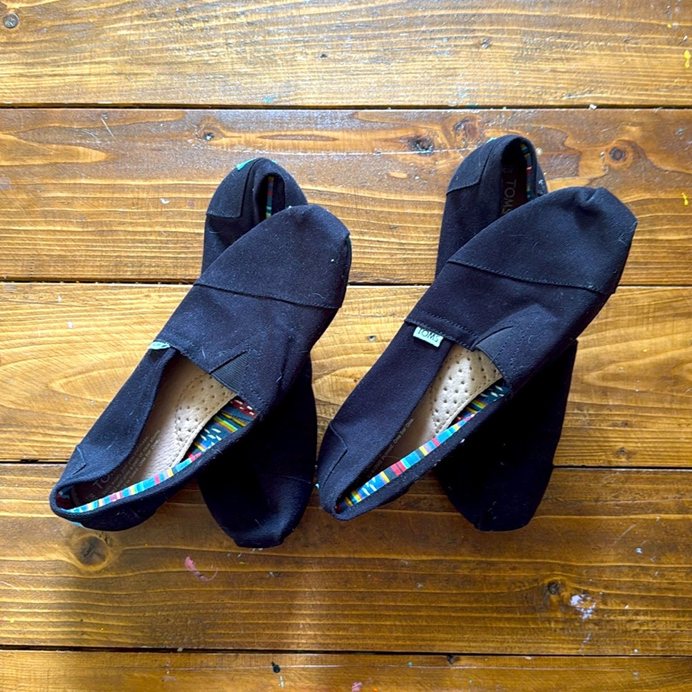 Two Pairs Black Toms Classic, New without Tags